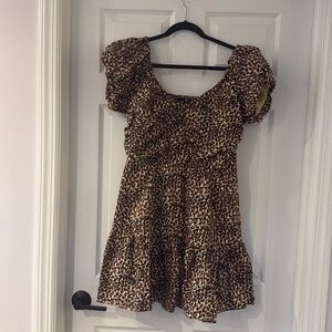 Express Cheetah Print Mini Dress with Pockets Size Large